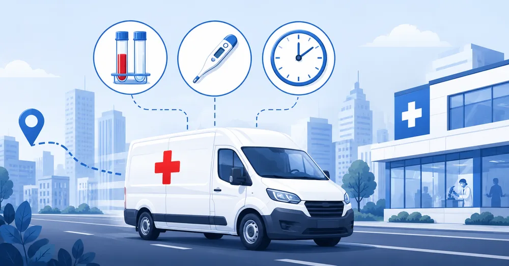 A DS2 medical courier transporting specimens